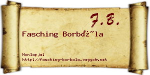 Fasching Borbála névjegykártya