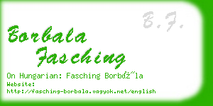 borbala fasching business card